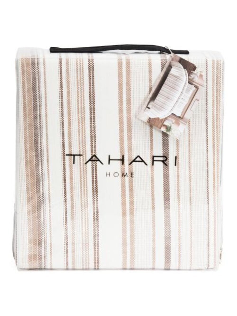 TAHARI Cotton Textured Striped Duvet Set